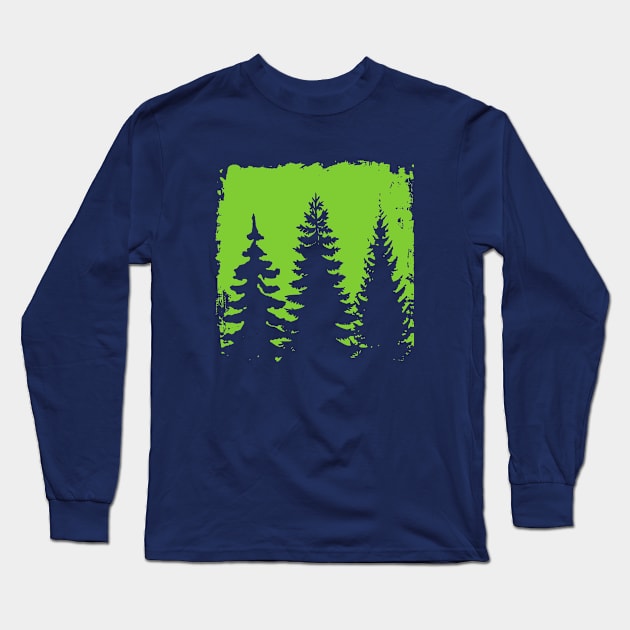 Forest silhouette Long Sleeve T-Shirt by PallKris